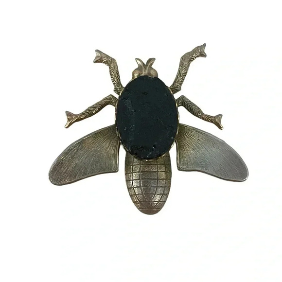 Vintage Metal Light Bronze Bumble Bee Pin Brooch - Picture 1 of 8